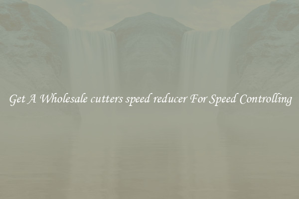 Get A Wholesale cutters speed reducer For Speed Controlling
