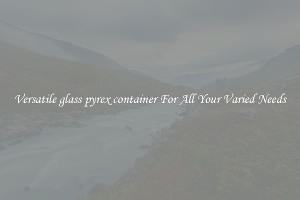 Versatile glass pyrex container For All Your Varied Needs