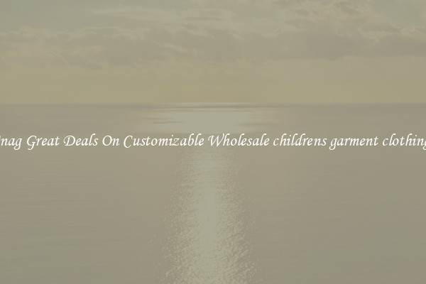 Snag Great Deals On Customizable Wholesale childrens garment clothings