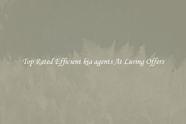 Top Rated Efficient kia agents At Luring Offers