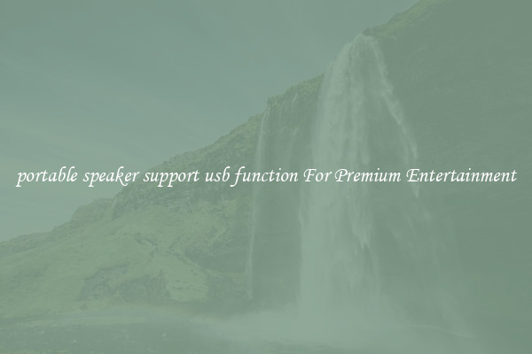 portable speaker support usb function For Premium Entertainment