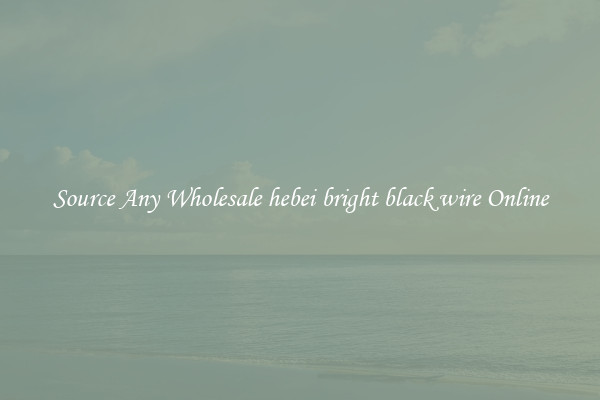 Source Any Wholesale hebei bright black wire Online